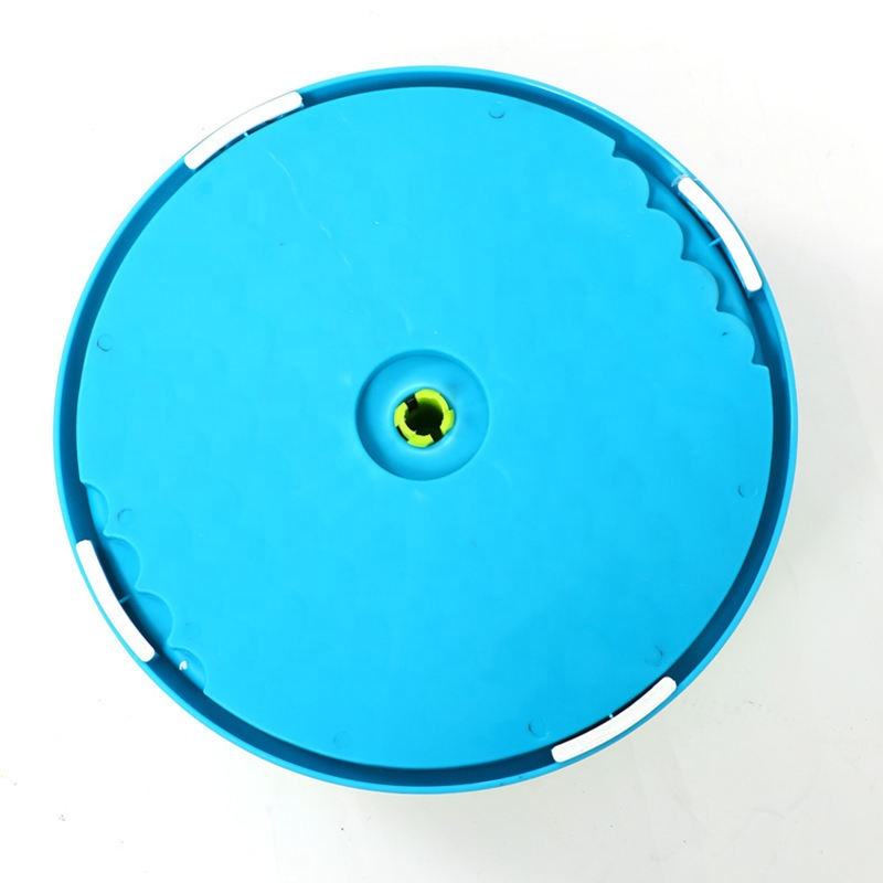 Bottom view of the blue rotating dog puzzle feeder
