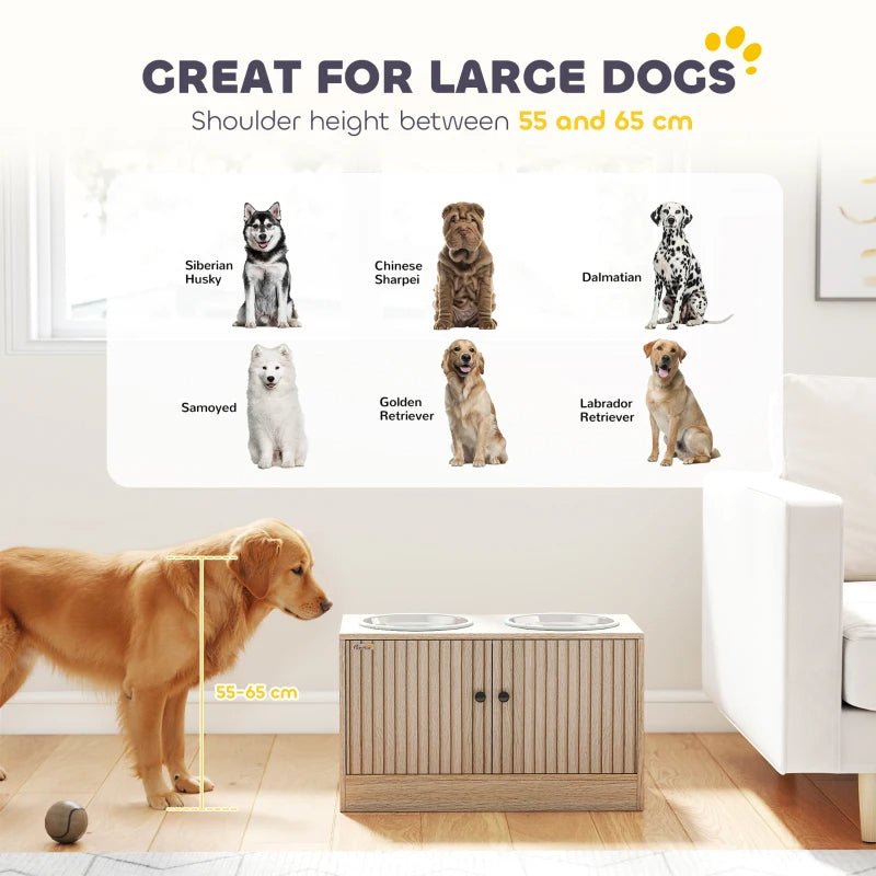 Dog breeds sized for the raised dog bowl stand